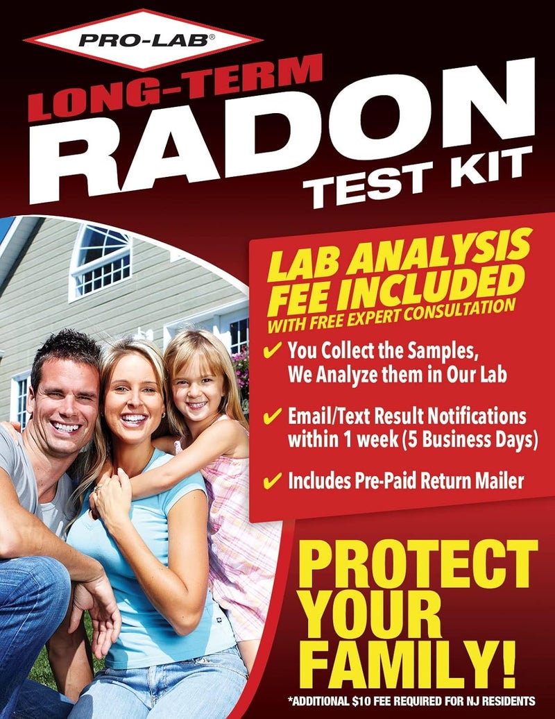 PROLAB Long Term Radon Test Kit -LAB FEE Included. EPA Approved - Easy to Use Long Term Radon Test - Uses Alpha Track Long Term Radon Test Technology - Image 1